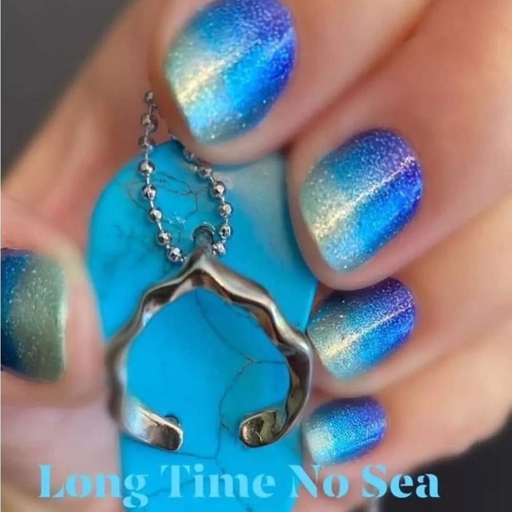 *Retired* Color Street: Long Time No Sea | Mint Blue Glitter Ombre Gradient - Picture 9 of 13